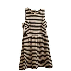 Madewell Women's  Size Medium M Black White Striped Sleeveless Dress